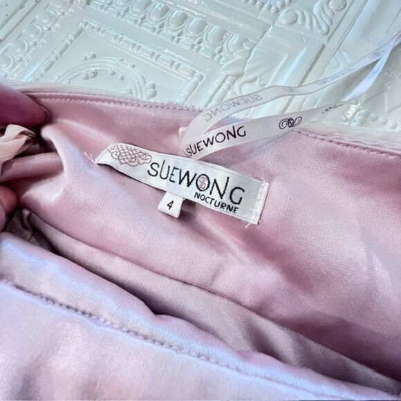 NWT Sue Wong Beaded Ribbon Embroidered Evening Formal Dress Size 4 $428 PINK - Picture 14 of 16